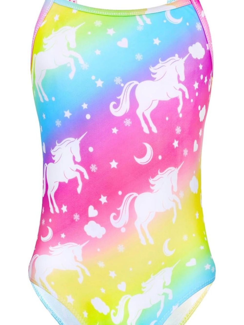 Girls Rainbow Unicorn One-Piece Swimsuit
